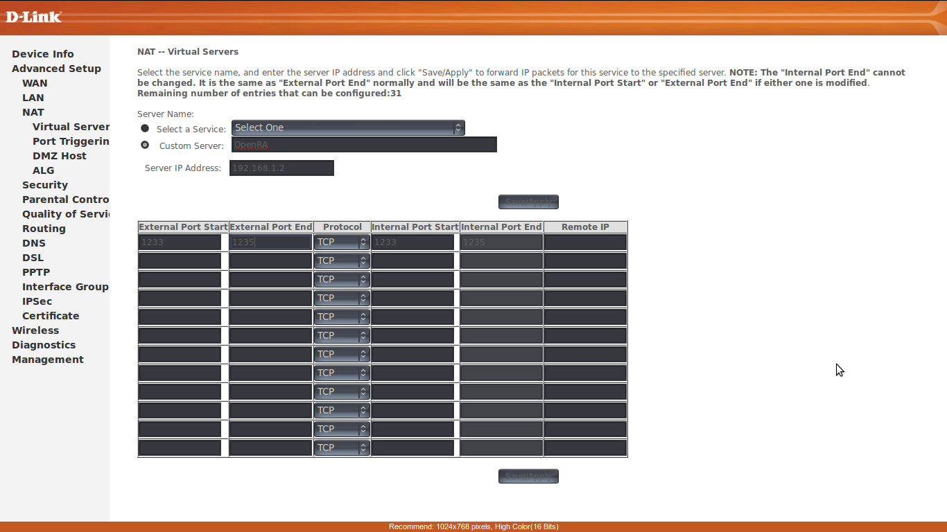 creating a virtual server