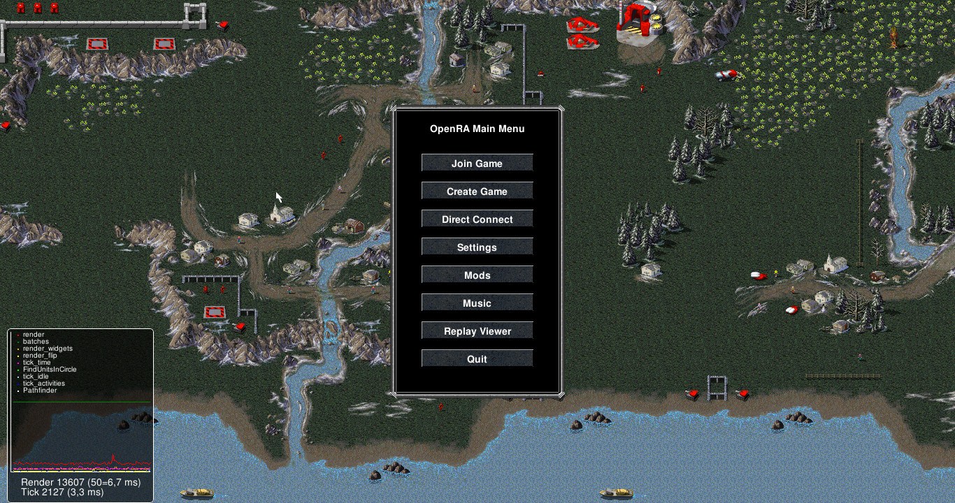 The main menu from the RA mod reskinned.