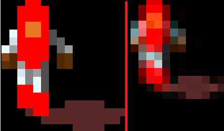 Before and after resizing